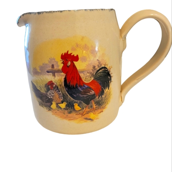 Pottery Pitcher w/Rooster - Picture 1 of 3